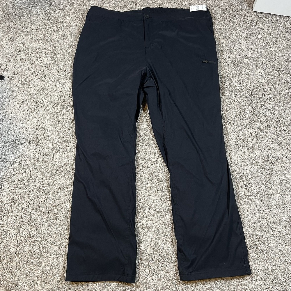 Eddie Bauer Micro Fleece Lined Hiking Pant 2XL Black UPF‎ 50+ Water Repellent